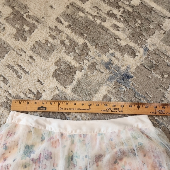 NWT LC Lauren Conrad Floral Pleated Mesh Skirt Stretch Waist Size XL Fairycore - Picture 8 of 15